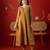 Brown silk chiffon embroidered anarkali kurta set.