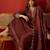 Maroon silk chiffon embroidered anarkali kurta set