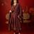 Maroon silk chiffon embroidered anarkali kurta set