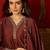 Maroon silk chiffon embroidered anarkali kurta set