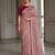 Peach Tissue embroidery work saree with work blouse piece