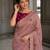 Peach Tissue embroidery work saree with work blouse piece