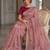 Peach Tissue embroidery work saree with work blouse piece