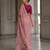 Peach Tissue embroidery work saree with work blouse piece