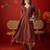 Maroon silk chiffon embroidered anarkali kurta set