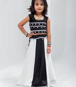 Navratri special real kodi with silver coin lace & latkan work lehenga with blouse for kids