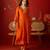 Orange silk chiffon embroidered anarkali kurta set