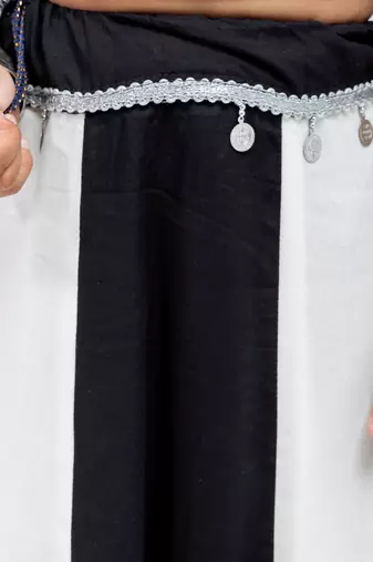 Navratri special real kodi with silver coin lace & latkan work lehenga with blouse for kids