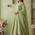 Pista colour embroidered georgette anarkali suit set with dupatta & pant