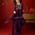 Wine silk chiffon embroidered kurta set