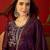Wine silk chiffon embroidered kurta set
