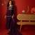 Wine silk chiffon embroidered kurta set