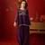 Wine silk chiffon embroidered kurta set