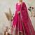 Rani pink colour embroidered georgette anarkali suit set with dupatta & pant