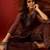 Coffee silk chiffon embroidered kurta set