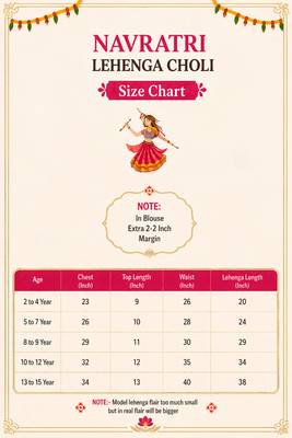 Navratri special real kodi with silver coin lace & latkan work lehenga with blouse for kids 7