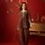 Coffee silk chiffon embroidered kurta set