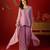 Lilac silk chiffon embroidered kurta set