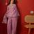 Lilac silk chiffon embroidered kurta set