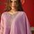 Lilac silk chiffon embroidered kurta set