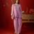 Lilac silk chiffon embroidered kurta set
