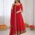 Red georgette digital printed designer anarkali suit