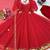 Red georgette digital printed designer anarkali suit
