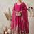 Rani pink colour embroidered georgette anarkali suit set with dupatta & pant