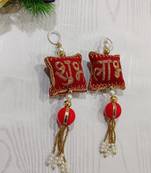 decorative shubh labh cushion gota balls latkan hanging  traditional hanging (pack of 2)