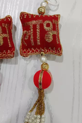 decorative shubh labh cushion gota balls latkan hanging  traditional hanging (pack of 2)
