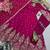 Rani pink colour embroidered georgette anarkali suit set with dupatta & pant