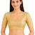 Gold spandex golden zari straight line stretchable readymade saree blouse