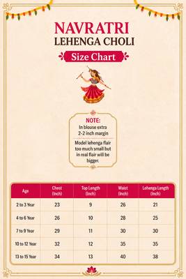 Navratri special multicolor kali with lace work lehenga & real mirror lace work blouse for kids 7