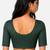 Bottle green spandex golden zari straight line stretchable readymade saree blouse