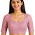 Baby pink spandex golden zari straight line stretchable readymade saree blouse