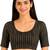 Brown spandex golden zari straight line stretchable readymade saree blouse