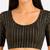 Brown spandex golden zari straight line stretchable readymade saree blouse