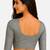 Grey spandex golden zari straight line stretchable readymade saree blouse