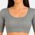 Grey spandex golden zari straight line stretchable readymade saree blouse