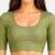 Pista green spandex golden zari straight line stretchable readymade saree blouse