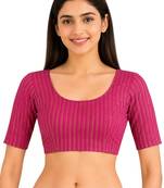 Rani spandex golden zari straight line stretchable readymade saree blouse