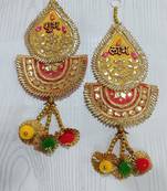 gota patti shubh labh side door hanging for home decoration  diya flower toran room decoration (pack of 2)