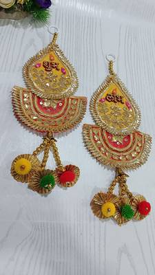 gota patti shubh labh side door hanging for home decoration  diya flower toran room decoration (pack of 2) 2