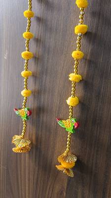 handmade parrot small string hanging for home decor  diwali decor wedding festival decor (pack of 26) 3