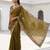 Mahendi Green Tissue embroidery work saree with work blouse piece