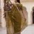 Mahendi Green Tissue embroidery work saree with work blouse piece