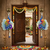 shubh labh peacock door hanging for home   handmade peacock wall hanging with pearl beads (pack of 2)