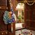 shubh labh peacock door hanging for home   handmade peacock wall hanging with pearl beads (pack of 2)