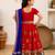 Red embroidered cotton traditional kids lehenga choli with blouse
