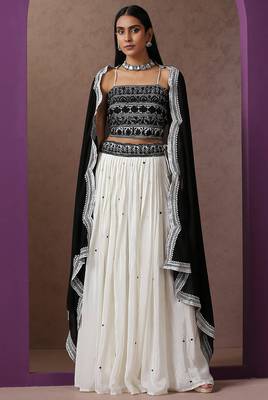 Embroidered work silk Blend Lehenga choli with Dupatta. 1
